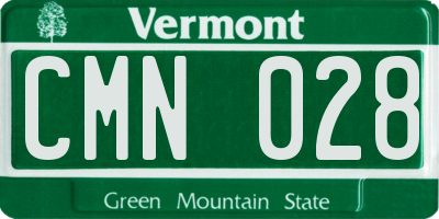 VT license plate CMN028