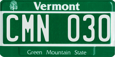 VT license plate CMN030