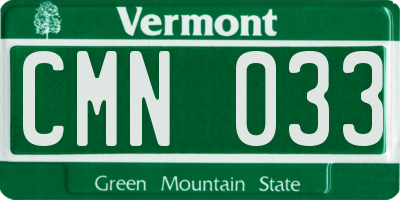 VT license plate CMN033
