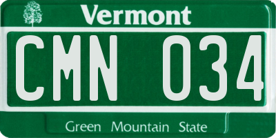 VT license plate CMN034