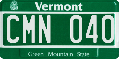 VT license plate CMN040