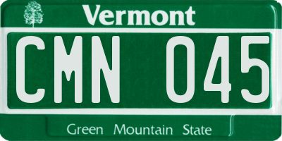 VT license plate CMN045