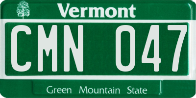 VT license plate CMN047
