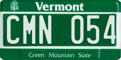 VT license plate CMN054