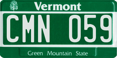 VT license plate CMN059