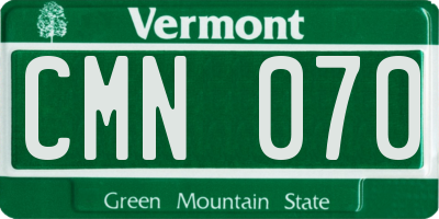 VT license plate CMN070