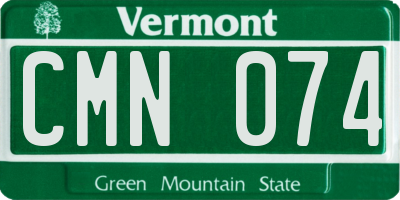 VT license plate CMN074
