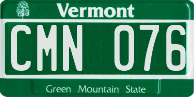 VT license plate CMN076
