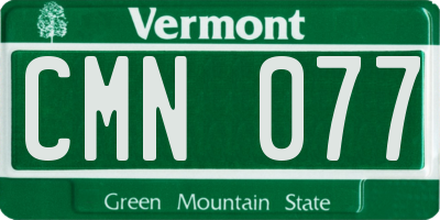 VT license plate CMN077