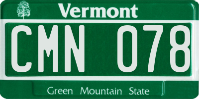 VT license plate CMN078