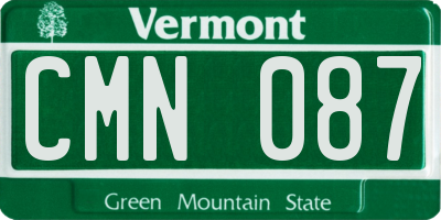VT license plate CMN087