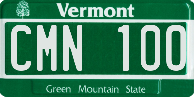 VT license plate CMN100