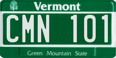 VT license plate CMN101