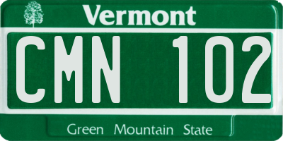 VT license plate CMN102