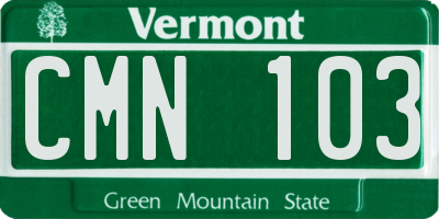 VT license plate CMN103