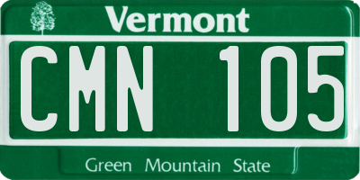 VT license plate CMN105