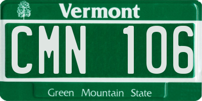 VT license plate CMN106