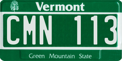 VT license plate CMN113