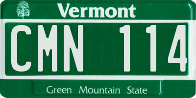 VT license plate CMN114