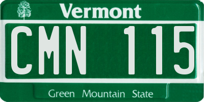 VT license plate CMN115