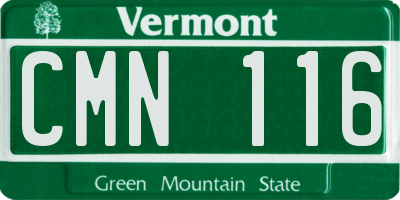 VT license plate CMN116