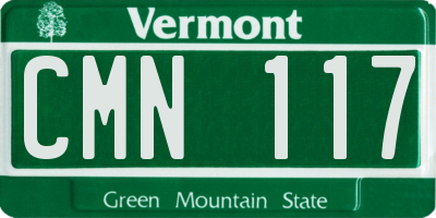 VT license plate CMN117