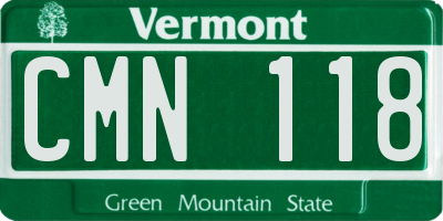 VT license plate CMN118