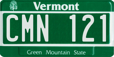 VT license plate CMN121