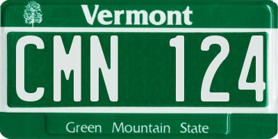 VT license plate CMN124