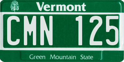 VT license plate CMN125
