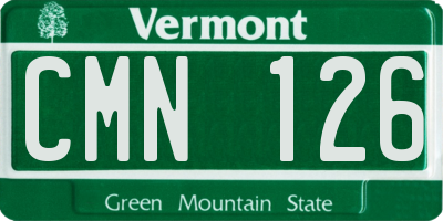VT license plate CMN126
