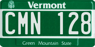 VT license plate CMN128