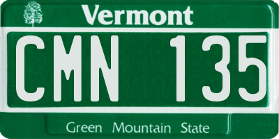 VT license plate CMN135