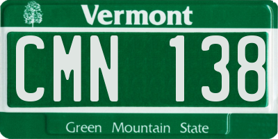 VT license plate CMN138