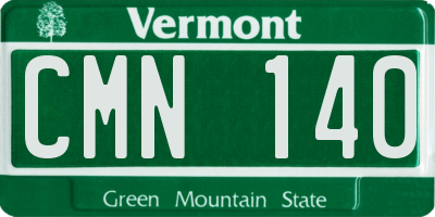 VT license plate CMN140
