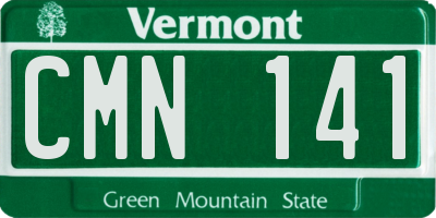 VT license plate CMN141