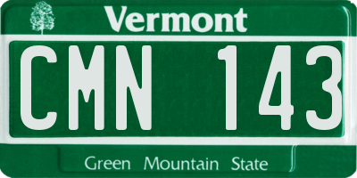 VT license plate CMN143