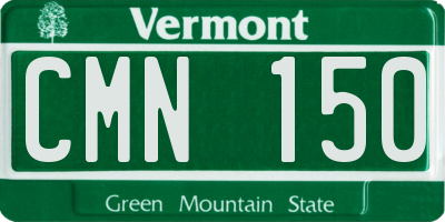 VT license plate CMN150
