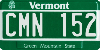 VT license plate CMN152