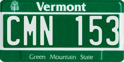 VT license plate CMN153