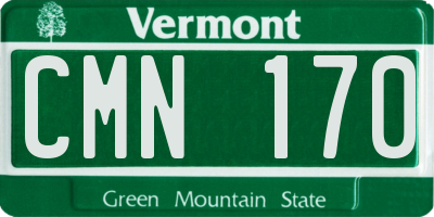 VT license plate CMN170