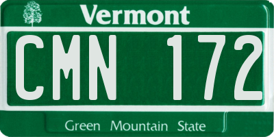 VT license plate CMN172