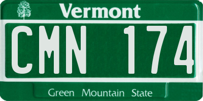 VT license plate CMN174