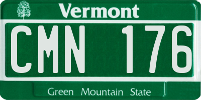 VT license plate CMN176