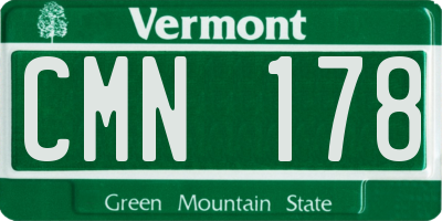 VT license plate CMN178