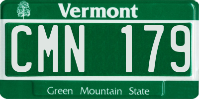 VT license plate CMN179