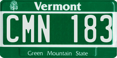 VT license plate CMN183