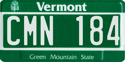 VT license plate CMN184