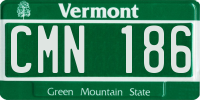 VT license plate CMN186