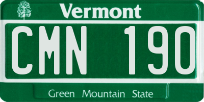 VT license plate CMN190